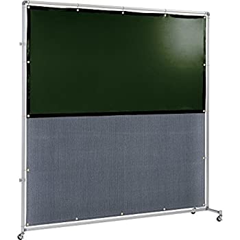 【中古-人並み外れたに似つかわしい】吉野 遮光火花兼用衝立(うす暗い緑であること×A種居敷き)2×2 繋ぎ合わせる型キャスター足 YS-22JC-DG-BW 火花用衝立
