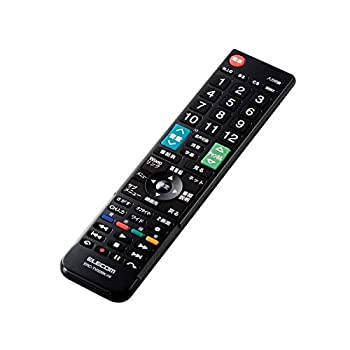 【未使用】エレコム テレビリモコン 日立 Wooo対応 設定不要ですぐ使える 見やすい文字サイズ 押しやすいボタン Netflix YouTube対応 ブラック ERC-TV02BK-