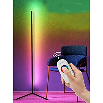 【中古】RGBコーナーフロアランプ、LED調光能力のあるな遠隔操作色うつり変わりLED北欧かざり付けるスタンディングフロアランプ佇まいナイトライトホームリビングルーム用%ｶﾝﾏ%