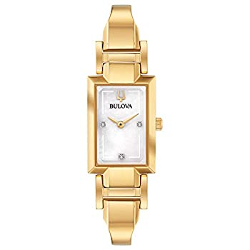 【中古】【輸入品・未使用】Bulova クラシッククォーツ レディース腕時計 ステンレススチール バングルダイヤモンド ゴールドトーン (モデル:97P141)
