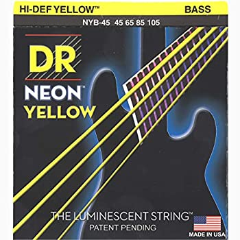 【中古-非常に良い】DR ベース弦 NEON ニッケルメッキ イエロー カラー コーテッド .045-.105 NYB-45