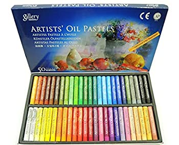 【未使用】【中古】Gallery 画材 オイル パステル 48色 50本セット ARTIST'S OIL PASTELS めくるめく パステル の世界へ