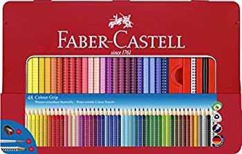 【中古-非常に良い】ファーバーカステル カラーグリップ水彩色鉛筆 48色(缶入) アクセサリー付 112448｜ムジカ＆フェリーチェ店