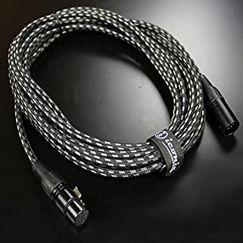 【中古-非常に良い】7ピン XLR 20フィート メス-オス 真空チューブマイク 20フィート ケーブルコード ブラック ツイード