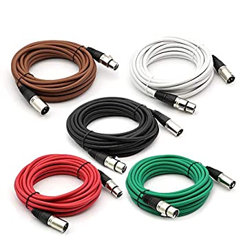 【中古-非常に良い】Dremake プロ仕様 オーディオマイクケーブルコード -XLR 3ピンオスからXLR 3ピンメス カラー付きケーブル -バランススネークコード -5本パック 2