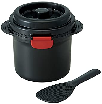 【中古-非常に良い】スケーター 電子レンジ炊飯器 ご飯メーカー 1合 スノコ付 モダントーンブラック UDG1