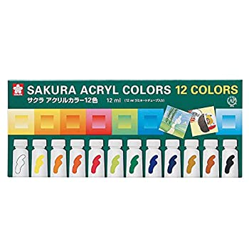 【未当て嵌める】【中古】櫻クレパス えの具 アクリル繊維色つや 12色仕掛ける ACW12