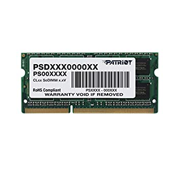 【中古】PATRIOT ノート用メモリ 低電圧1.35V DDR3L-1600 4GB 204pin SO-DIMM PSD34G1600L2S