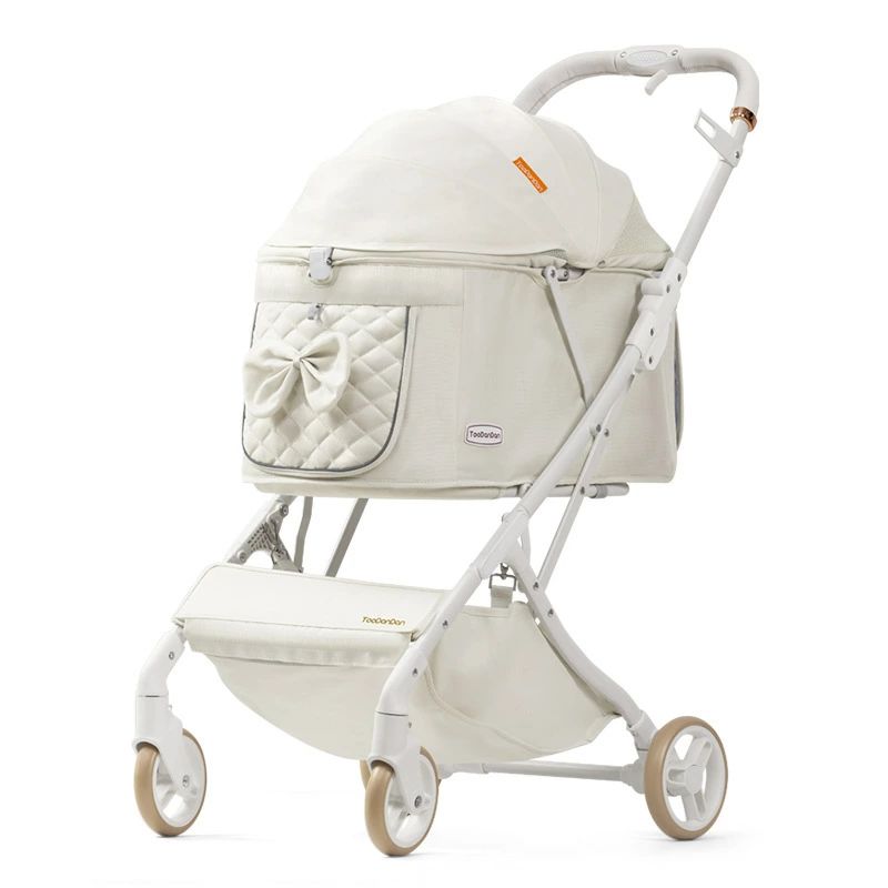 ペットキャリー 折り畳み式3WAY 機内持ち込み可能 猫/小型犬用 超軽量3.2kg ワンタッチ収納 防水防臭仕様 保冷ポケット付き ベージュ