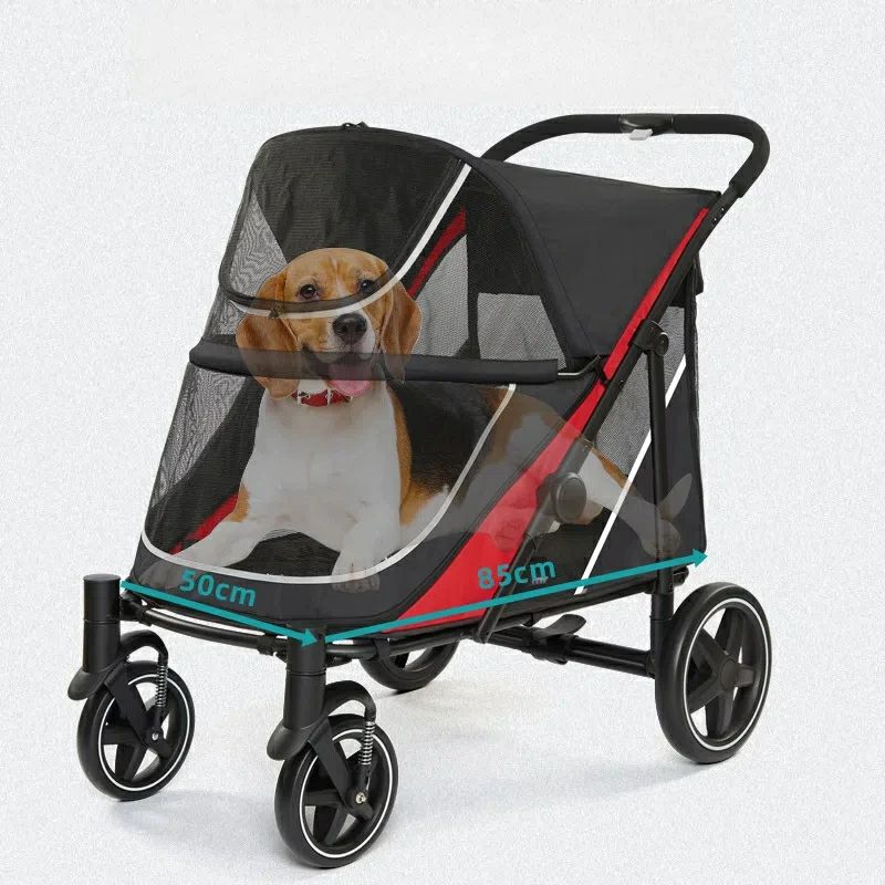 【P20制限事項】【耐荷重60kg】大型犬用 折りたたみ 愛玩動物手押し車 軽さ 静音車輪 通気性メッシュ 猫用 ほっつき歩く 旅する 介護 相応う 室外相応う