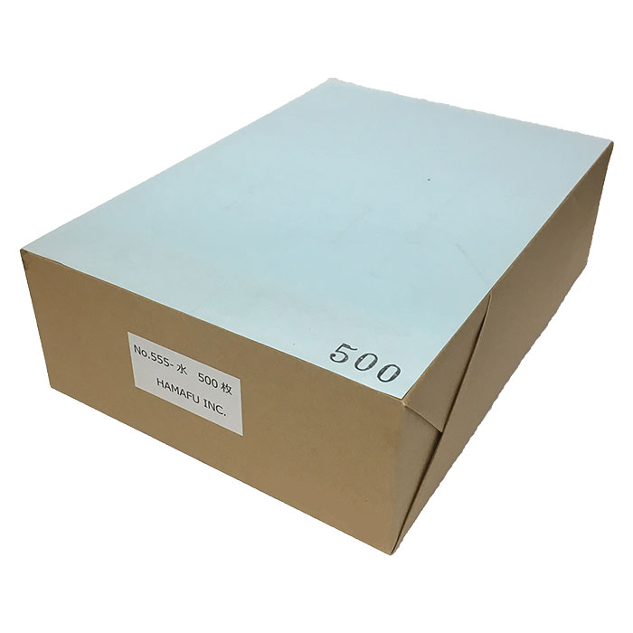 NO.555 カラー・A4ミシン目加工紙4分割（水色） 色上質・最厚口 【500枚】インクジェットプリンタ レーザープリンタ カウンタ節約 切り取り A6が4枚 ハガキ4枚 一度に印刷 9,760円