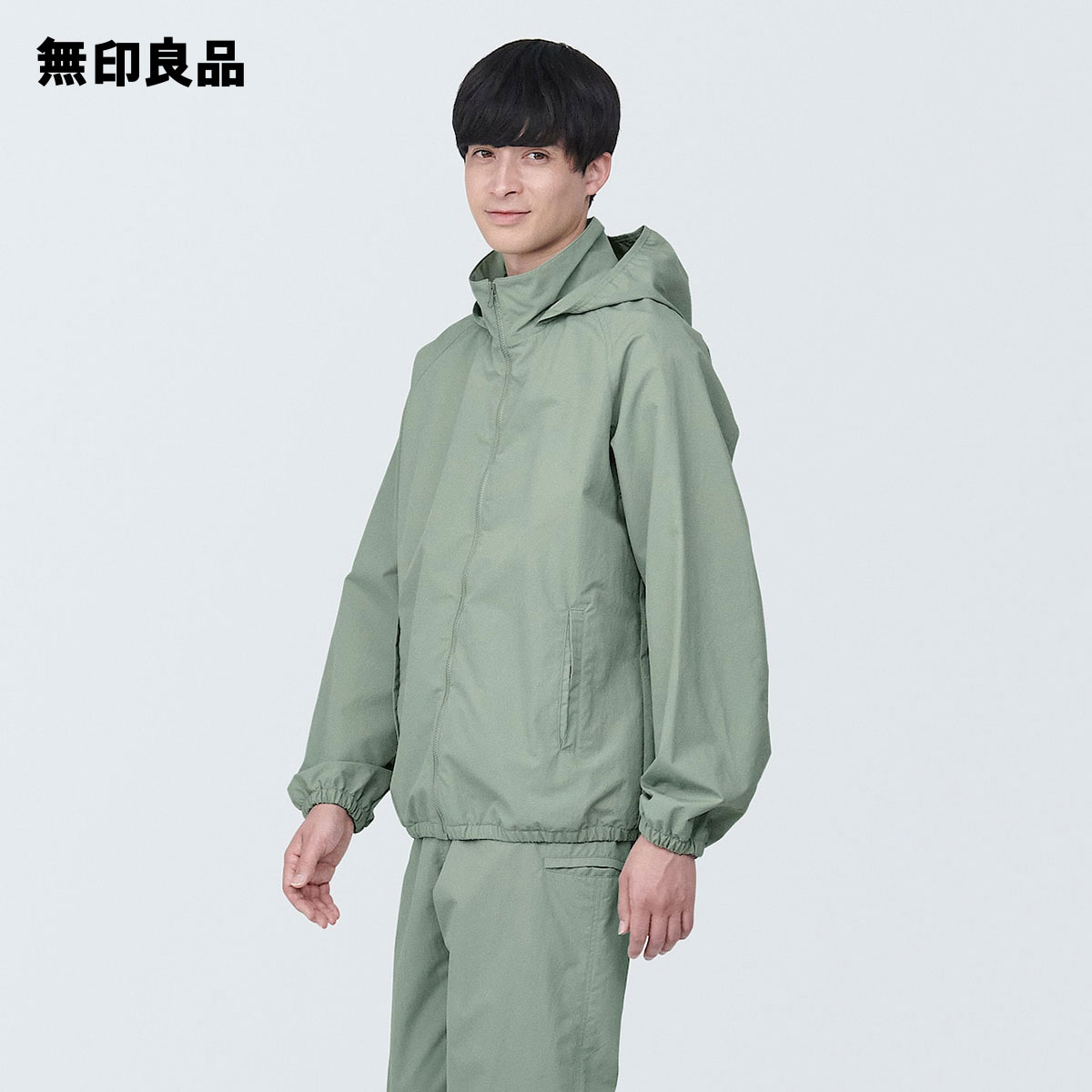 kenken様　無印撥水ナイロンウインドブレーカー&パンツ セットアップ M 黒 機能性・コスパが神です】無印良品の撥水ナイロンウィンド