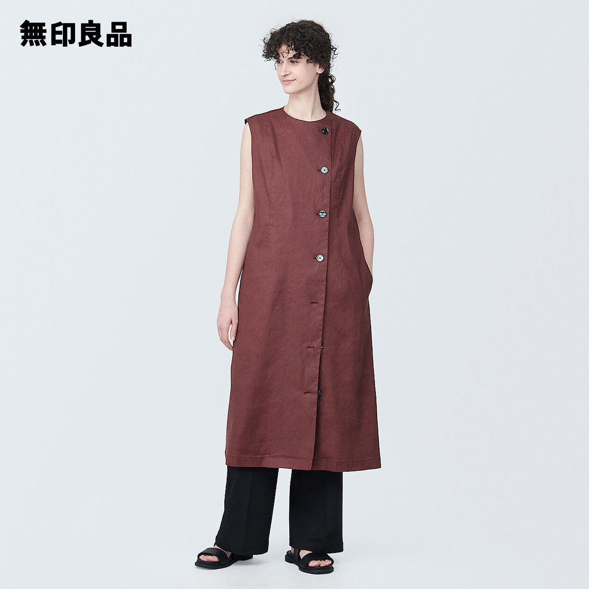 無印良品 公式】婦人 ヘンプ混ストレッチ ジレワンピース