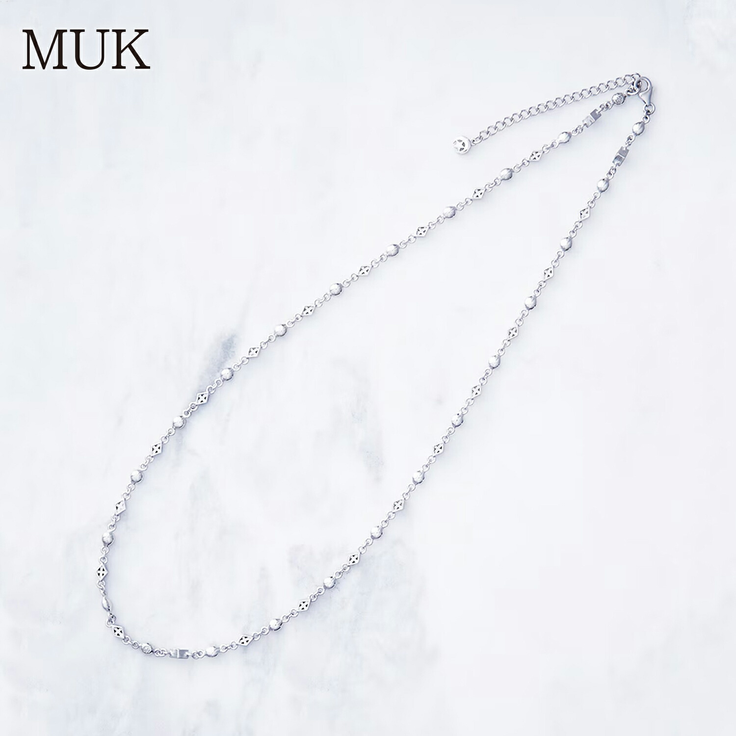 【最大10%OFFクーポン】ネックレス エッジ DESIGN CHAIN 洗練 ロゴモチーフ デザインチェーン シルバー925 SV925 リッチ 圧倒的 40cm 45cm スタイリッシュ 映える 都会的 ユニセックス ギフト Crescent Luna MUK|MUK ONLINE SHOP 店