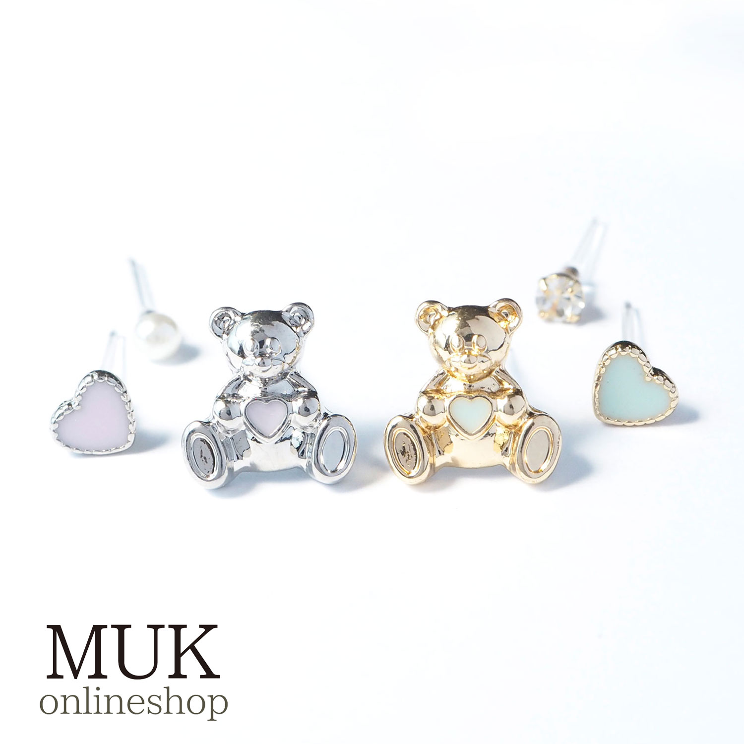 トウス ピアス4点セット Teddy Bear Star 4モチーフ 楽天市場】ピアス 金属アレルギー サージカルステンレスポスト