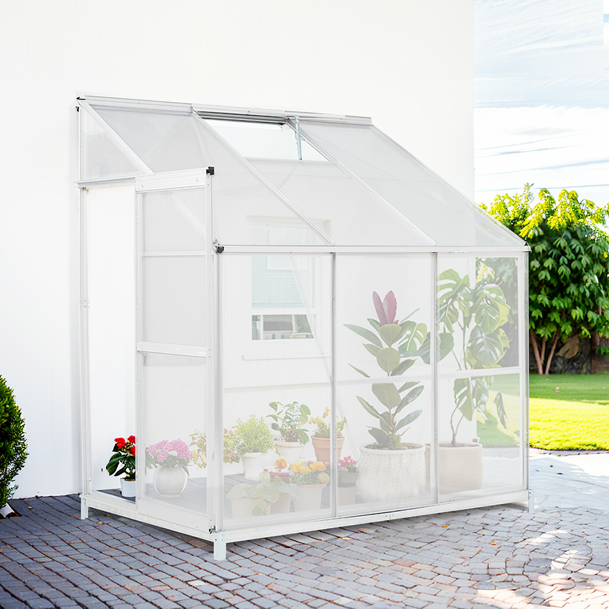 ビニール温室 大型 2枚カバー付き143×142×196CM 温室 左右2段 ベランダ