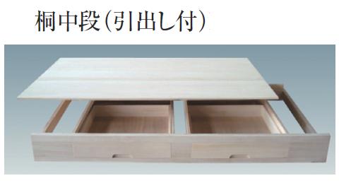 楽天市場】総桐無垢材 押入れ中段 クローゼット用(折戸用) 引き出し付