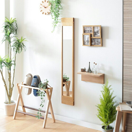 旭川クラフト bau アートクラフトバウ工房 wall mirror ウォールミラー 国産クラフト 無垢 ミラー オーク ウォールナット メープル|MUKU工房(家具&クラフト)