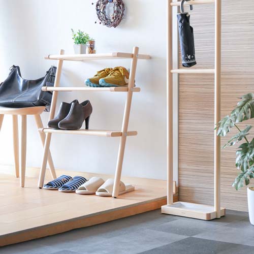 旭川家具 cosine コサイン シューラック 国産家具 無垢 スリッパラック ウォールナット メープル 北海道タモ|MUKU工房(家具&クラフト)