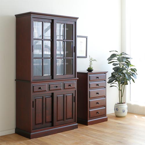旭川家具 Create Furniture クリエイトファニチャー HOKKAI 北海 食器戸棚 国産家具 無垢 キッチンボード｜ＭＵＫＵ工房（家具＆クラフト）