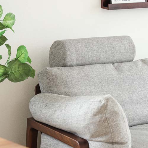 徳島家具 Fuji furniture 冨士ファニチア nagi ナギ ソファ ヘッドレスト 国産家具 無垢 ヘッドレスト 布地 本革|MUKU工房(家具&クラフト)