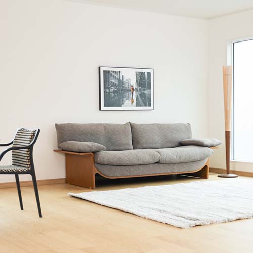 徳島調度品 Fuji furniture 冨士ファニチア タピオ 長いす 国産調度品 純一無雑 長いす オーク材 ウォール中毒者 桜んぼう 布切れ 組みあわせるなめし革 本革