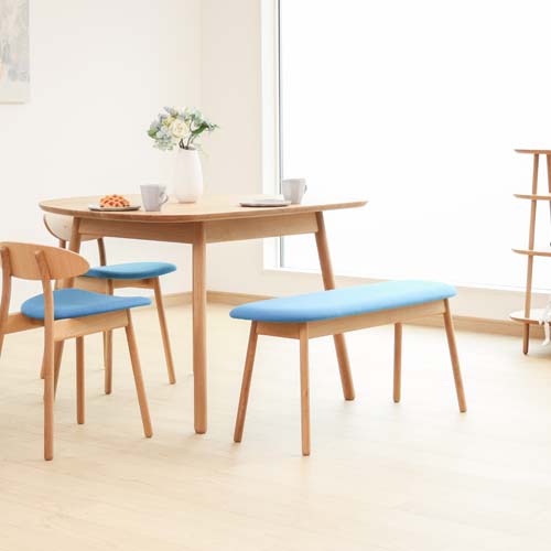 飛騨家具 HIDA 飛騨産業 Cobrina コブリナ ベンチ 張座 国産家具 無垢 ベンチ オーク 布地 合成皮革 本革｜ＭＵＫＵ工房（家具＆クラフト）