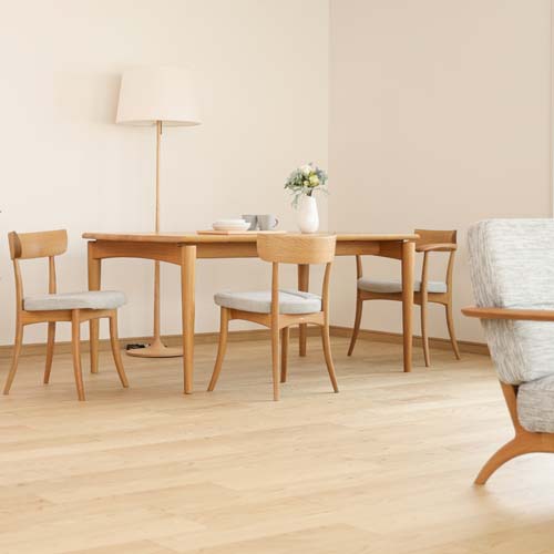 飛騨家具 HIDA 飛騨産業 CRESCENT クレセント チェア 張座 国産家具 無垢 ダイニングチェア アームレスチェア オーク ウォールナット 布地 合成皮革 本革|MUKU工房(家具&クラフト)