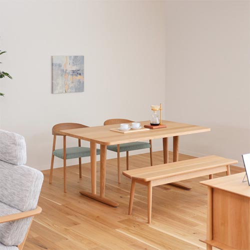 飛騨調度品 HIDA 飛騨産業 Jin Dining 侭夕めし 角丸形天板 V脚 国産調度品 純乎たる 夕めし速見表 オーク材 ウォール中毒者