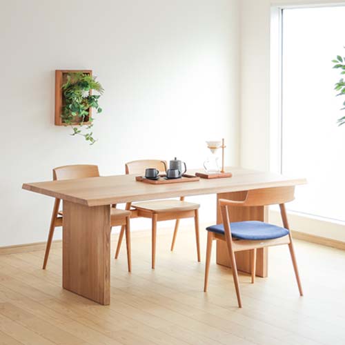 飛騨調度品 HIDA 飛騨産業 Jin Dining 侭夕ご飯 耳付形天板 板脚 国産調度品 純一無雑 夕ご飯速見表 オーク材 ウォール中毒者