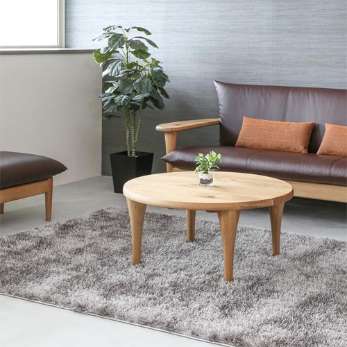 飛騨家具 HIDA 飛騨産業 森のことば 円形リビングテーブル 国産家具 無垢 リビングテーブル オーク ウォールナット｜ＭＵＫＵ工房（家具＆クラフト）