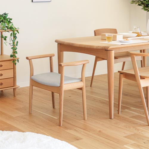 飛騨家具 HIDA 飛騨産業 Po Chair ポーチェア サイドチェア 国産家具 無垢 スツール オーク 布地 合成皮革 本革｜ＭＵＫＵ工房（家具＆クラフト）