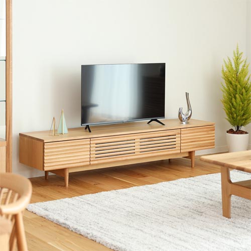楽天市場】AVキャビネット テレビボード 無垢材 脚付 160cm