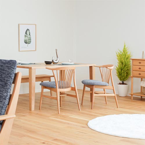 飛騨家具 HIDA 飛騨産業 Standard Collection スタンダードコレクション セミアームチェア 国産家具 無垢 ダイニングチェア オーク ウォールナット 布地 合成皮革 本革|MUKU工房(家具&クラフト)