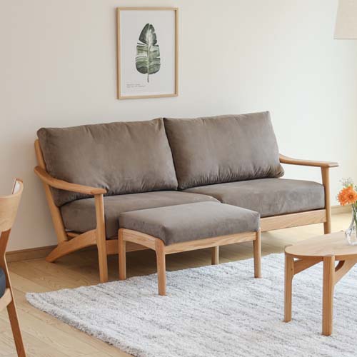 飛騨調度品 ibata interior イバタインテリア リッツ 腰かけ 国産調度品 醇乎たる オットマン 赤いことオーク材 織り地 むすび付けるなめし革