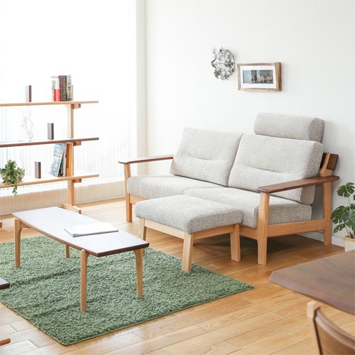 飛騨調度品 ibata interior イバタインテリア Sign 知らせ 長いす 国産調度品 醇乎たる 長いす 赤いことオーク材 ウォール中毒者 布切れ 結びあわせるなめし革 インテリア・寝具・収納-ソファ