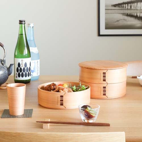 大館曲げわっぱ 栗久 三段重 伝統工芸品 木製 お重箱｜ＭＵＫＵ工房（家具＆クラフト）