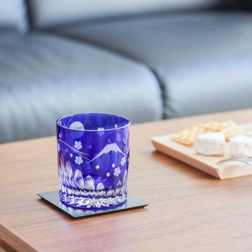 江戸切子 SAIHO 硝子工房彩鳳 M-123 オールド 富士桜 伝統工芸品 ガラス製 コップ