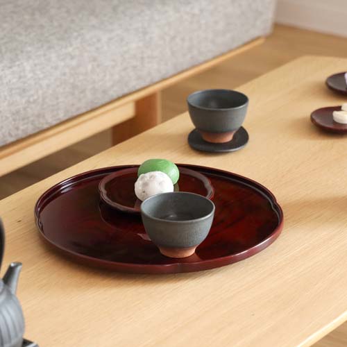 旭川手工芸品 sasaki ササキ芸術 pirkamonrayke ピリカモンライケ ボン 御花 国産手工芸品 木製 お盆 北海道タモ