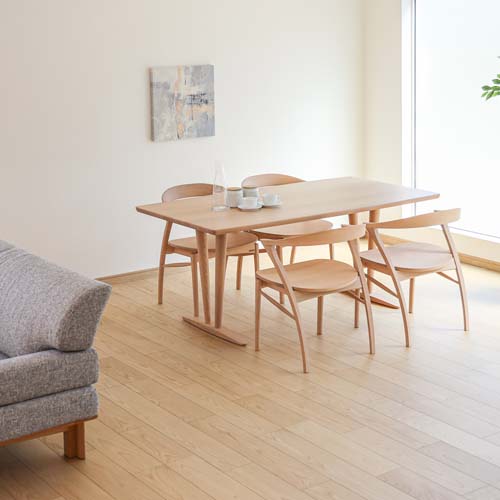 飛騨家具 shirakawa シラカワ blanco ブランコ ダイニングテーブル 2本脚 国産家具 無垢 ダイニングテーブル レッドオーク ウォールナット|MUKU工房(家具&クラフト)