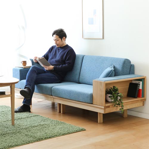 旭川家具 SOFA FACTORY ソファー工舎 テェンダーソファ 国産家具 無垢 ソファ 布地|MUKU工房(家具&クラフト)