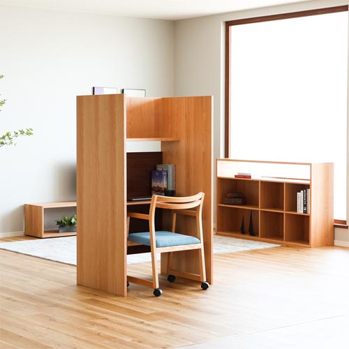 府中調度品 若葉調度品 Desk Bako 事務机箱 国産調度品 醇乎たる 事務机 ウォール中毒者 赤いことオーク材