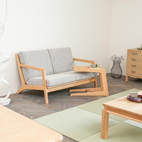 旭川家具 WOW ワオ rein ライン ソファ 国産家具 無垢 ソファ オーク 布地｜ＭＵＫＵ工房（家具＆クラフト）