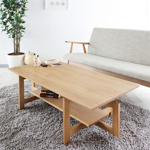 旭川家具 山室家具製作所 LINEA リネア No.508 センターテーブル 国産家具 無垢 リビングテーブル 北海道ナラ ウォールナット|MUKU工房(家具&クラフト)