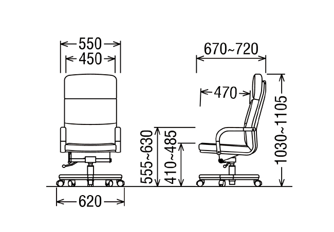 カリモク デスクチェア ハイバック ロッキング XS5500TK 書斎 布