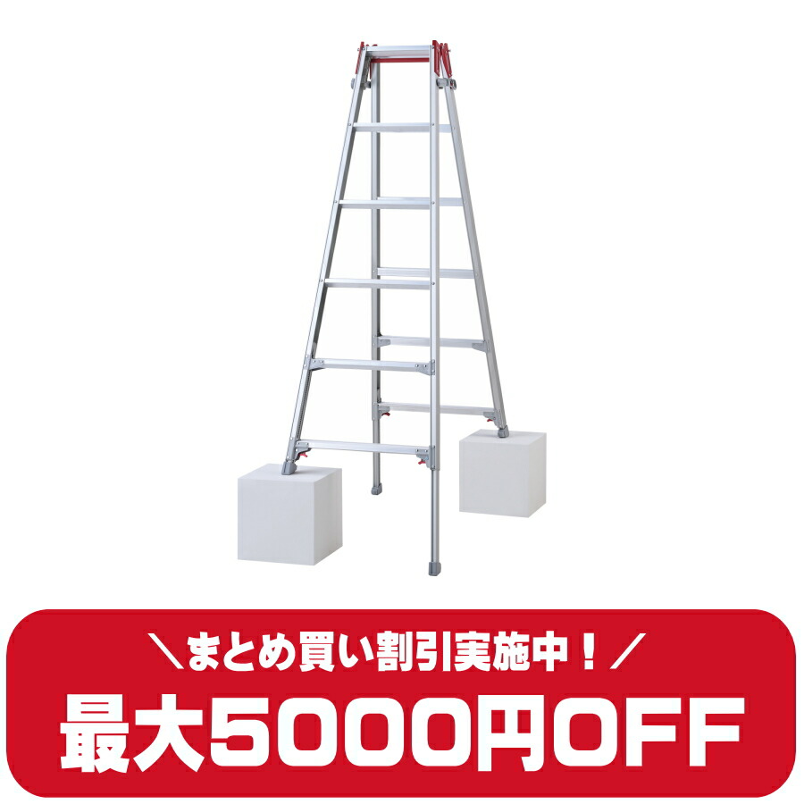 【最大5000円引き お得なおまとめ買いキャンペーン】 Hasegawa 長谷川工業 RYZ-18d 脚伸縮兼用脚立 6尺 ワンタッチバー 6段 天板高さ1.61～1.92m シルバー はしご兼用脚立 アルミ製 作業用脚立｜安丸建材店MULHANDZ