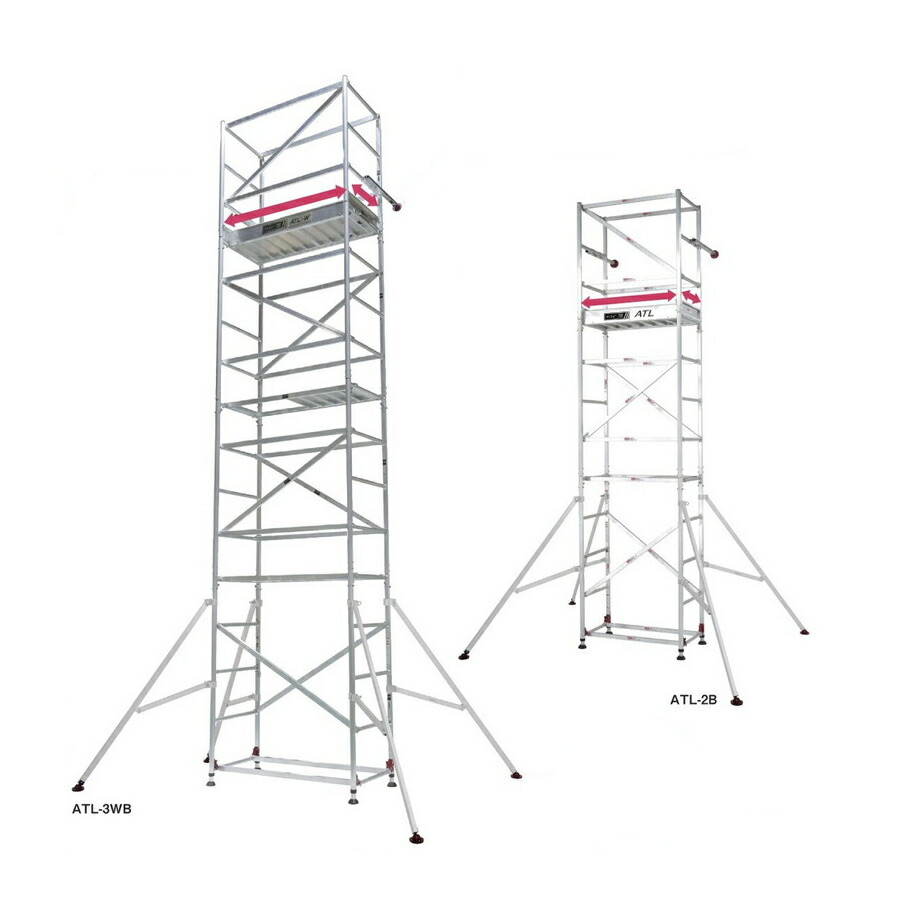 【楽天市場】ピカ 高所作業台 キャスター、わく台車セット ATL-3WB + ATL-JS + ATL-RDWA パイプ製足場 ワイドタイプ 3段 ハッスルタワー  Pica ATL-3WBJSRC : 安丸建材店MULHANDZ