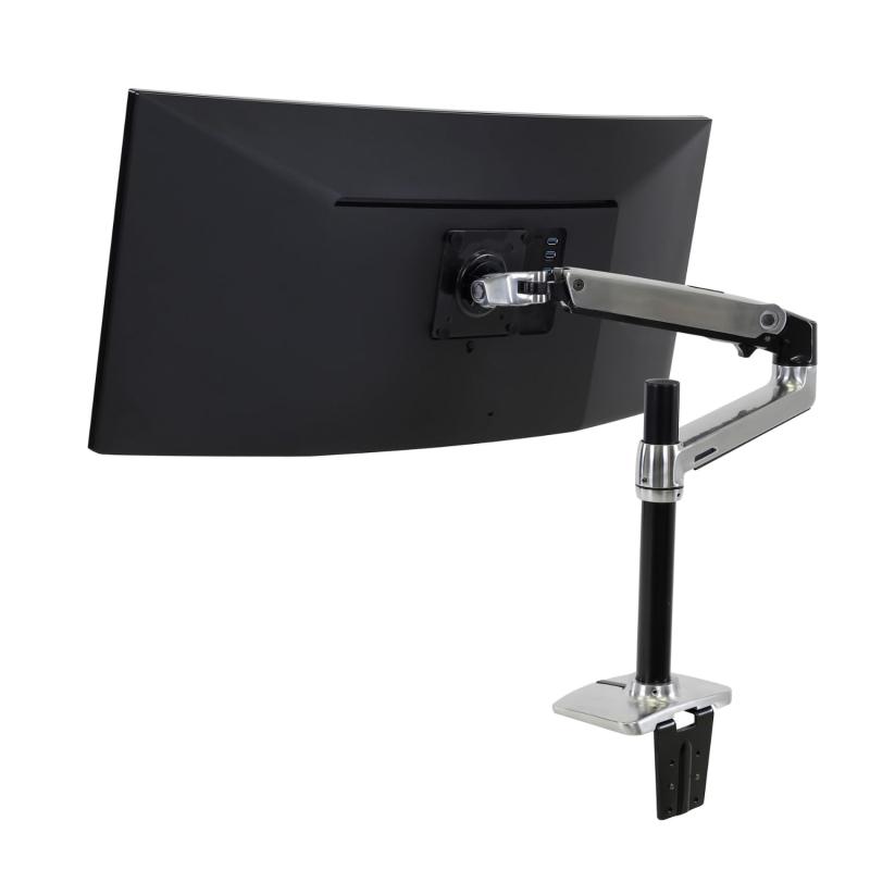 ERGOTRON エルゴトロン LX モニターアーム デスクマウント 長身ポール ロングポール シルバー 34インチ(3.2~11.3kg)まで VESA規格対応 45-295-026