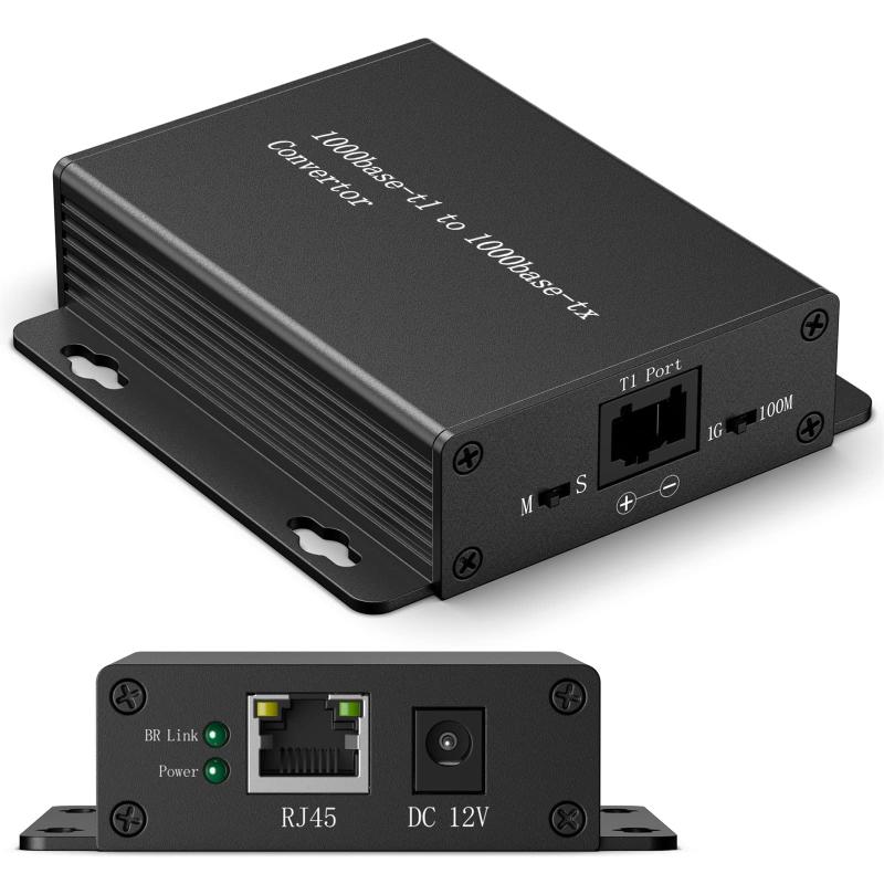 1000BE-T1 から 1000BE-TX 媒体変換器｜2線式 車載イーサネット (BroadR-Reach) 変換器｜IEEE標準尺度｜1000Mbps｜UTP有線テレビ+12Vワット数嘱する｜ECU取り調べる＆読み合わせる用