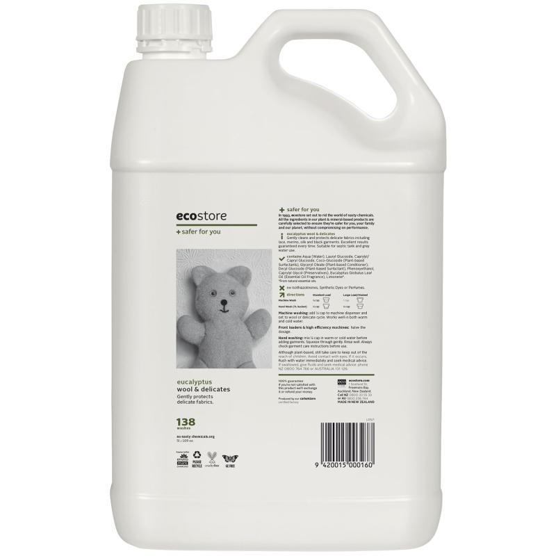 ecostore(エコストア) デリケート&ウールウォッシュ おしゃれ着用 5L 詰め替え おしゃれ着洗剤 洗濯洗剤 おしゃれ着 ウール用 中性洗剤 ユーカリの香り